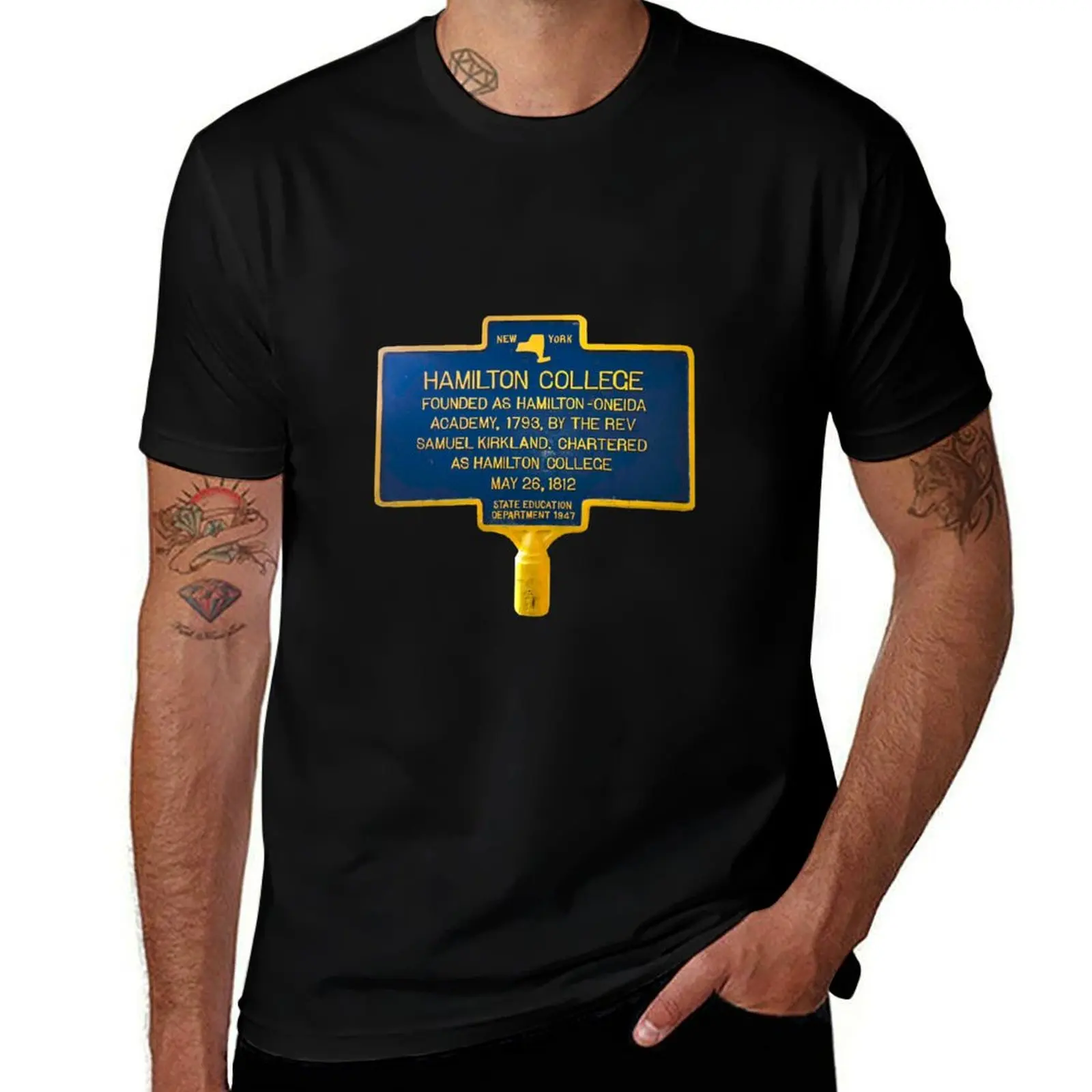 Hamilton College Sign T-Shirt Casual Everyday Short Sleeve T-Shirt