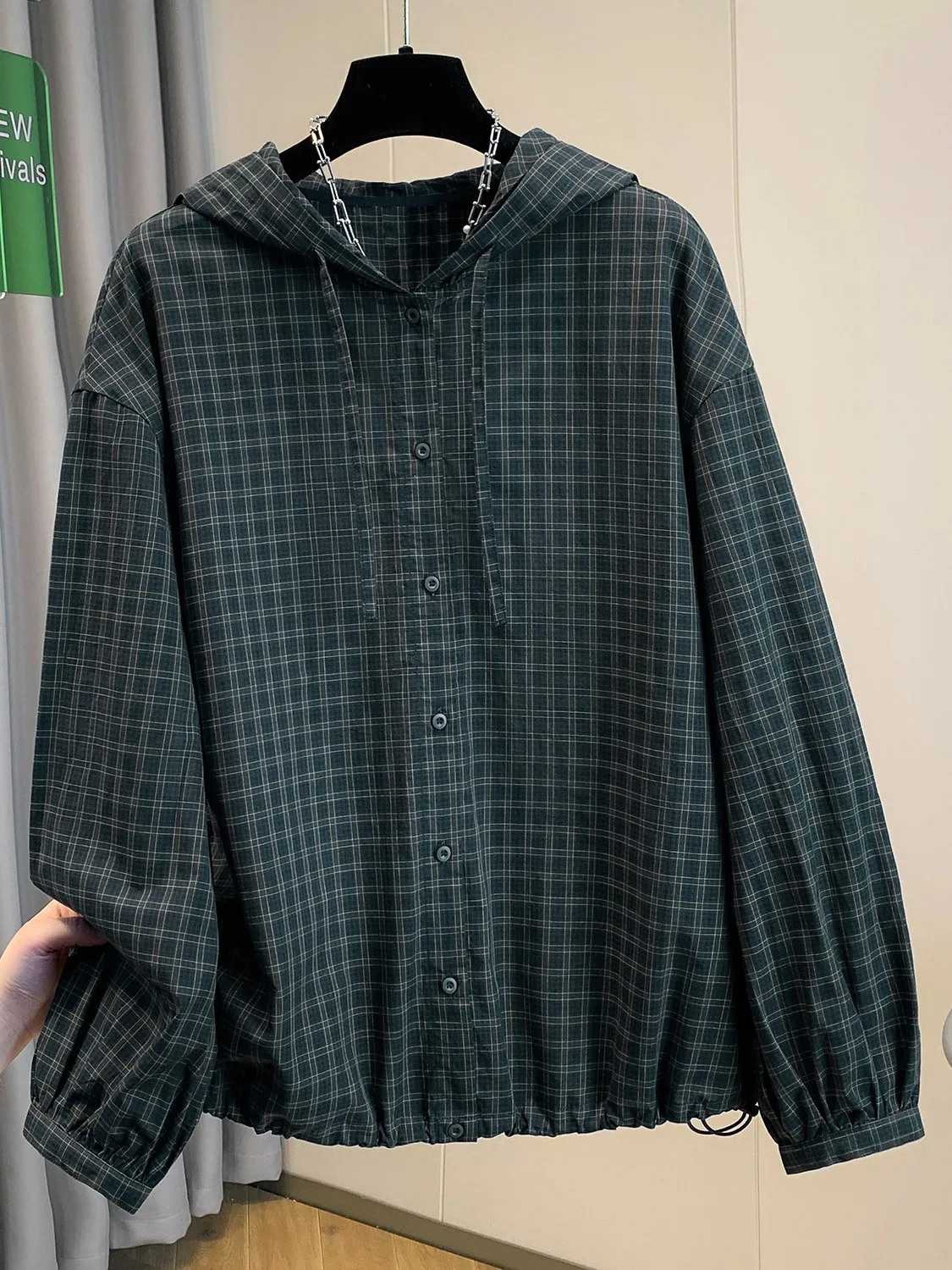 

Ретро-худи в контрастную клетку или куртка-жакет: женский повседневный топ, удобный дышащий хлопок для весеннего сезона