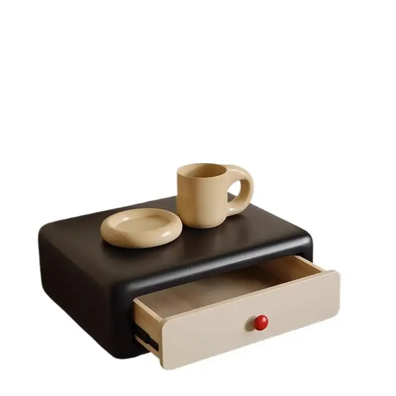 Italian light luxury simple modern solid wood bedside table creative children's cartoon leather environmental protection free