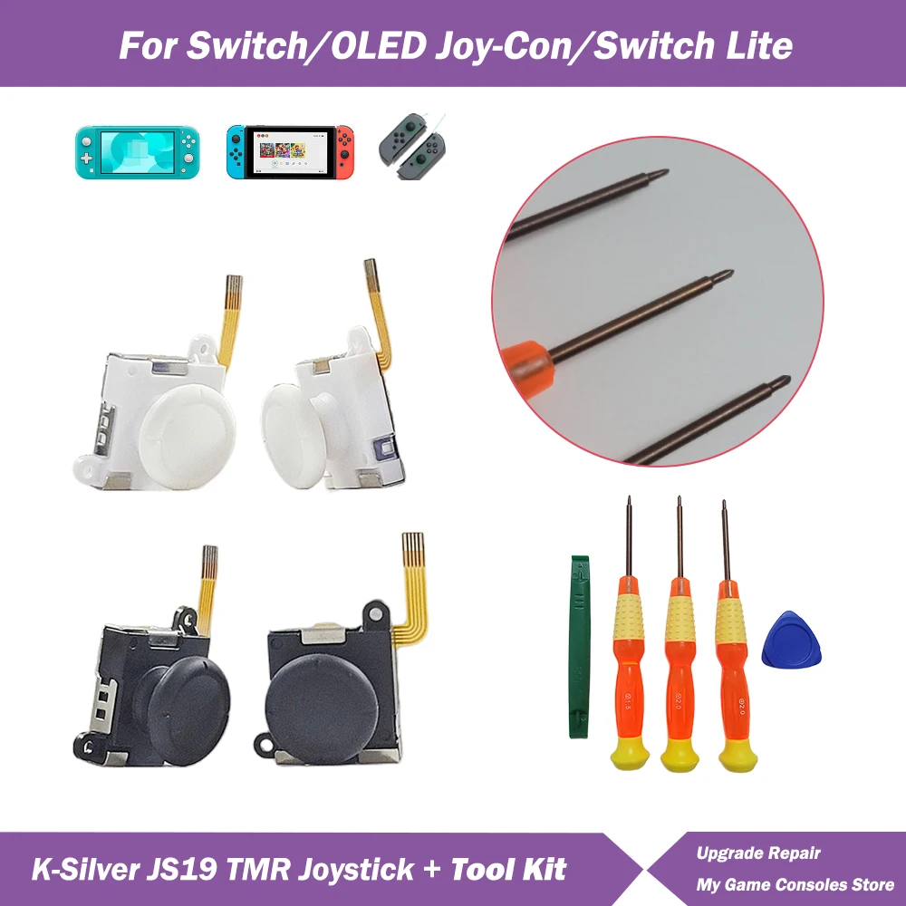 

K-Silver JS19 TMR Joystick Screwdriver Repair Tool Kit +1.5 +2.0 Y1.5 for Switch/NS OLED Joy-Con NS Lite 3D Analog Thumb Stick