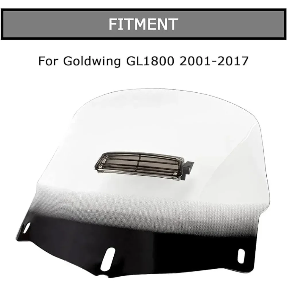 For Honda Goldwing GL1800 2001-2017 Motorcycle Windscreen Windshield with Air Vented Clear Motorcycle Accessories