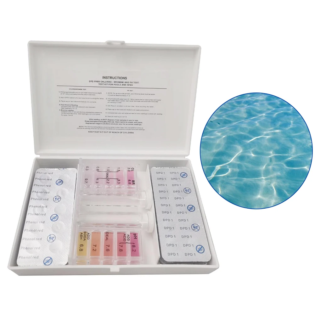 Yieryi PH & Residual Chlorine/Bromine Water Quality Test Kit 2-in-1 PH Value/Chlorine Water Quality Test for Swimming Pool Spa