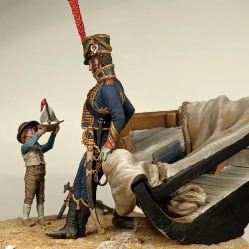 1/24 مقياس 75 مللي متر دييكاست الراتنج نموذج لجسم عدة ضابط البحرية والطفل بحار ألعاب مصغرة المفككة غير مصبوغ لتقوم بها بنفسك ديوراما