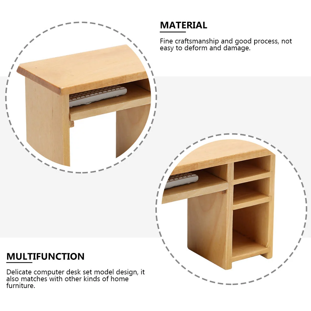 ドールハウスのコンピューターデスク,本棚の装飾,ヴィンテージのコーヒーテーブル,ミニ装飾,DIY家具モデルの供給,子供のミニチュア