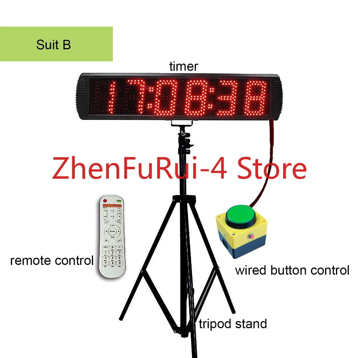 

Race Timing Clock for Running Event, Gym Timer for Countdown or Count Up,12-24 Hour Real Time Clock, 5 ", 6-Digit