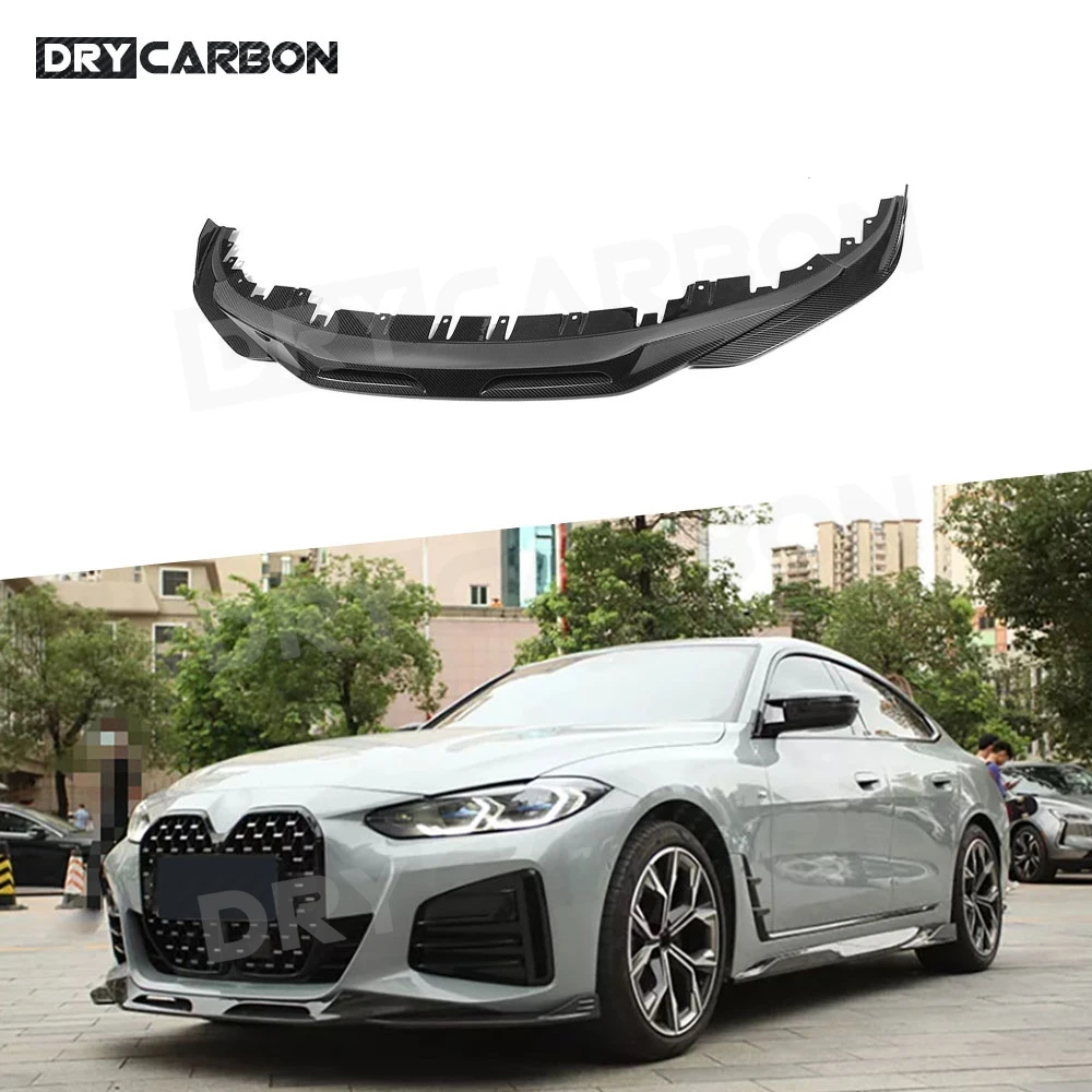 

for BMW 4 Series G26 M Sport Sedan 2020+ Front Bumper Lip Car Accessories Dry Carbon Fiber Front Bumper Lip Chin Spoiler Bodykit