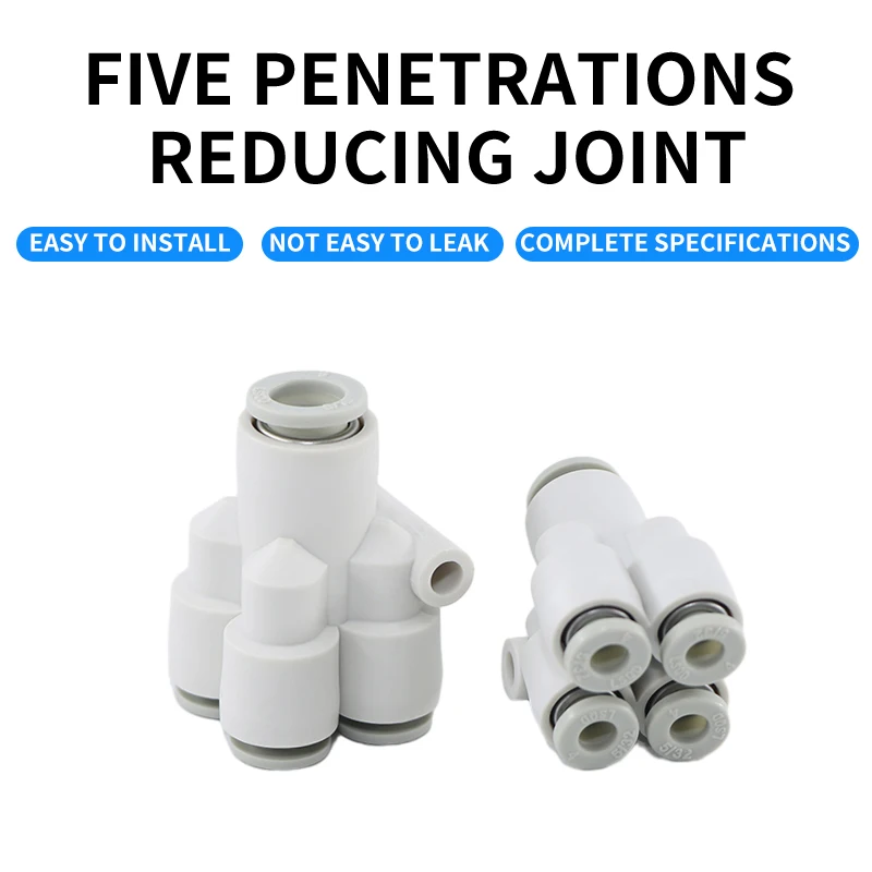 KQ2UD0 Four Pipe Y-type Reducing Equal White 5-Way Pneumatic Fitting Pneumatic Components Antioxidant