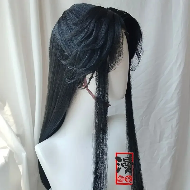 Lili 123Qiangjinjiu على غرار Shenlanzhou Xiaochiye طويل أسود مخصص شعر مستعار مقاوم للحرارة الاصطناعية الشعر أنيمي هالوين فيت