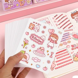 50pcs Cartoon characters Hand ledger Graffiti stickers Cute Girl Heart Decorative Stationery Notebook Stickers