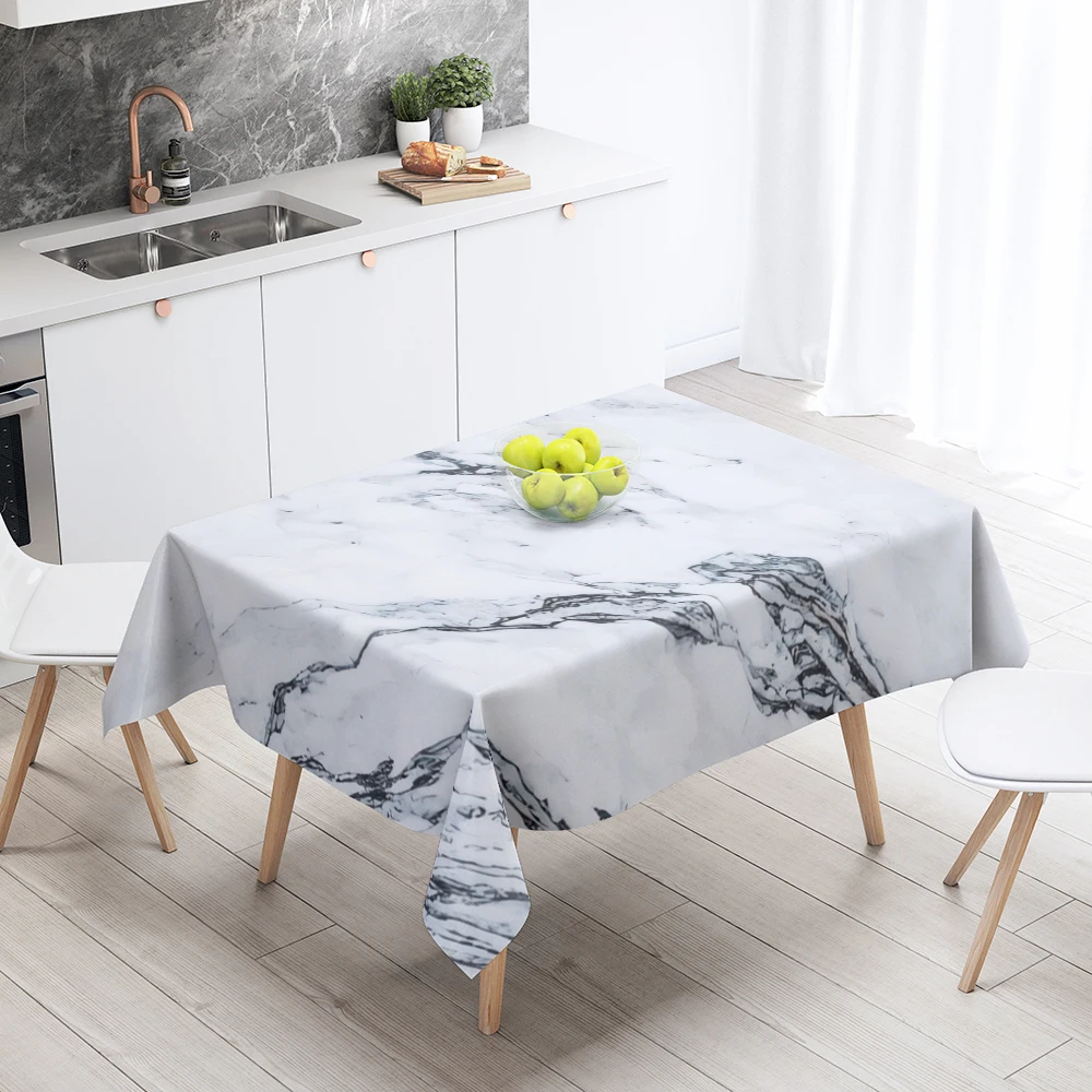 Home tablecloths for dining decoration and rectangular table accessories waterproof cloth Anti-stain restaurant abstract plant