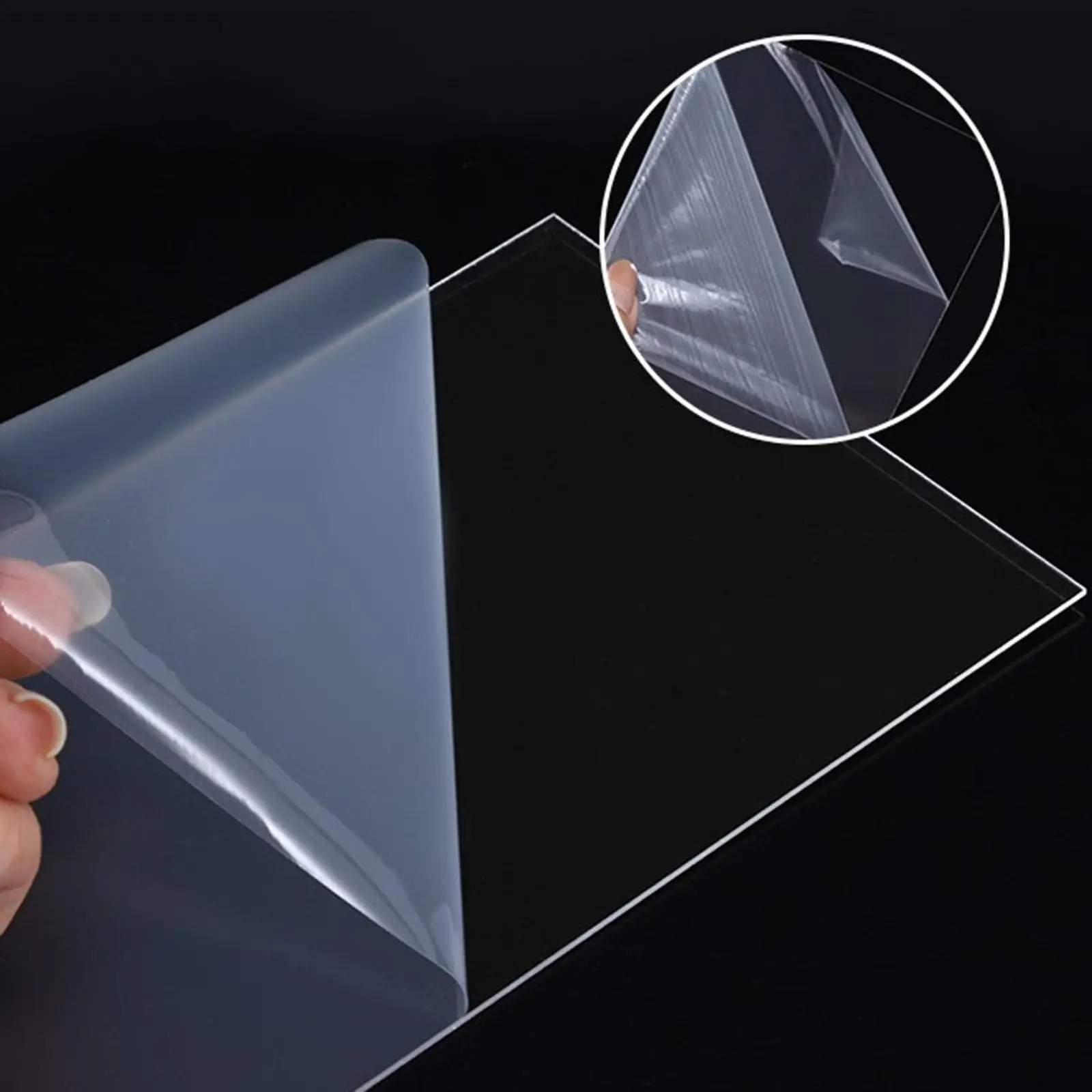 Portable Clear Acrylic Brochure Rack with Business Card Slot for Desk Counter Display of Flyer Menu Leaflet Booklet in Office