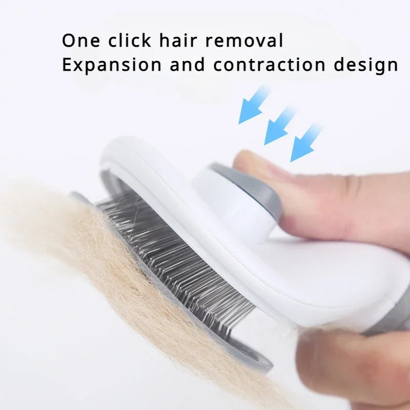 1pc Pet comb Fine needle One click hair removal To remove floating hair Cat Dog Automatic shedding of hair Pet Supplies & Pet