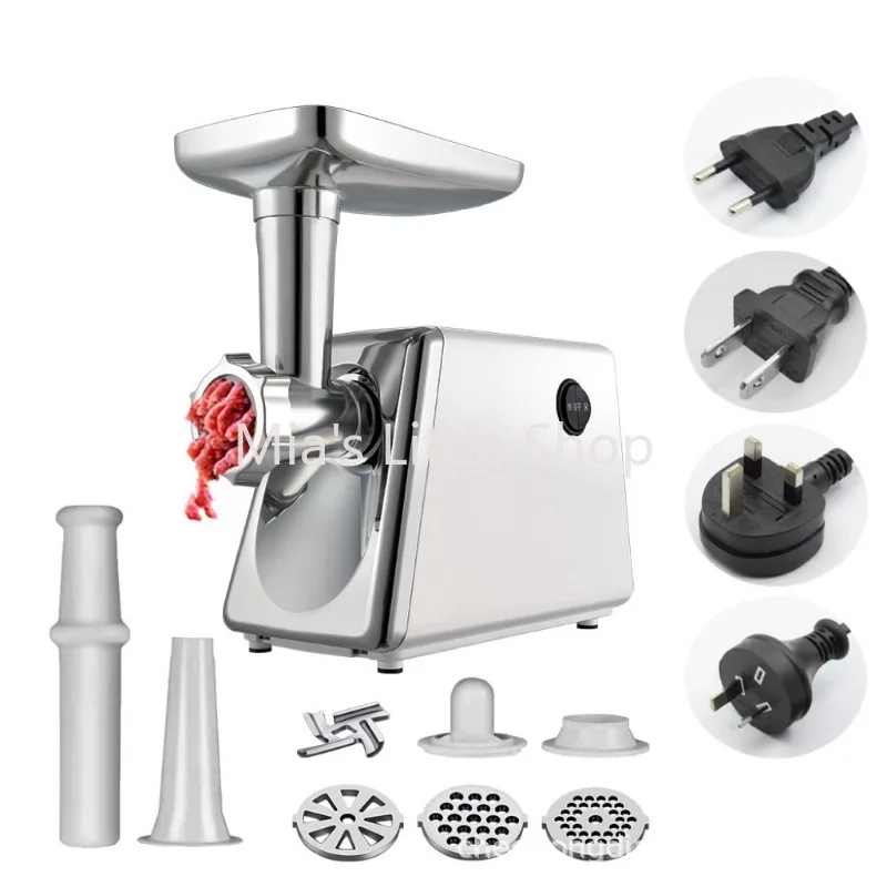 Household Electric Meat Grinder, Meat Mincer & Sausage Stuffer with Stainless Steel Cutting Plates