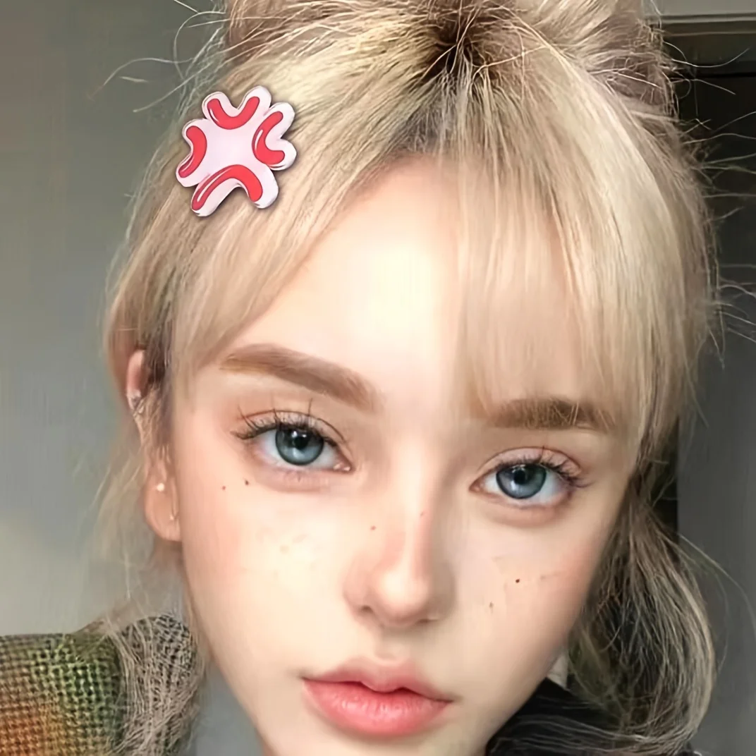 10pcs Cute Emotion Expression Acrylic Hair Clips Set – Sweat, Angry, Fire, Heart Designs – Kawaii Accessories For Bangs, Side Ha image 4