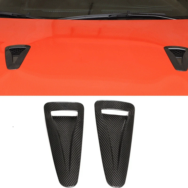 Carbon Fiber Front Engine Hood Air Vent Exterior Trim Intake Scoop Covers For Nissan GTR GT-R R35 2008-2016