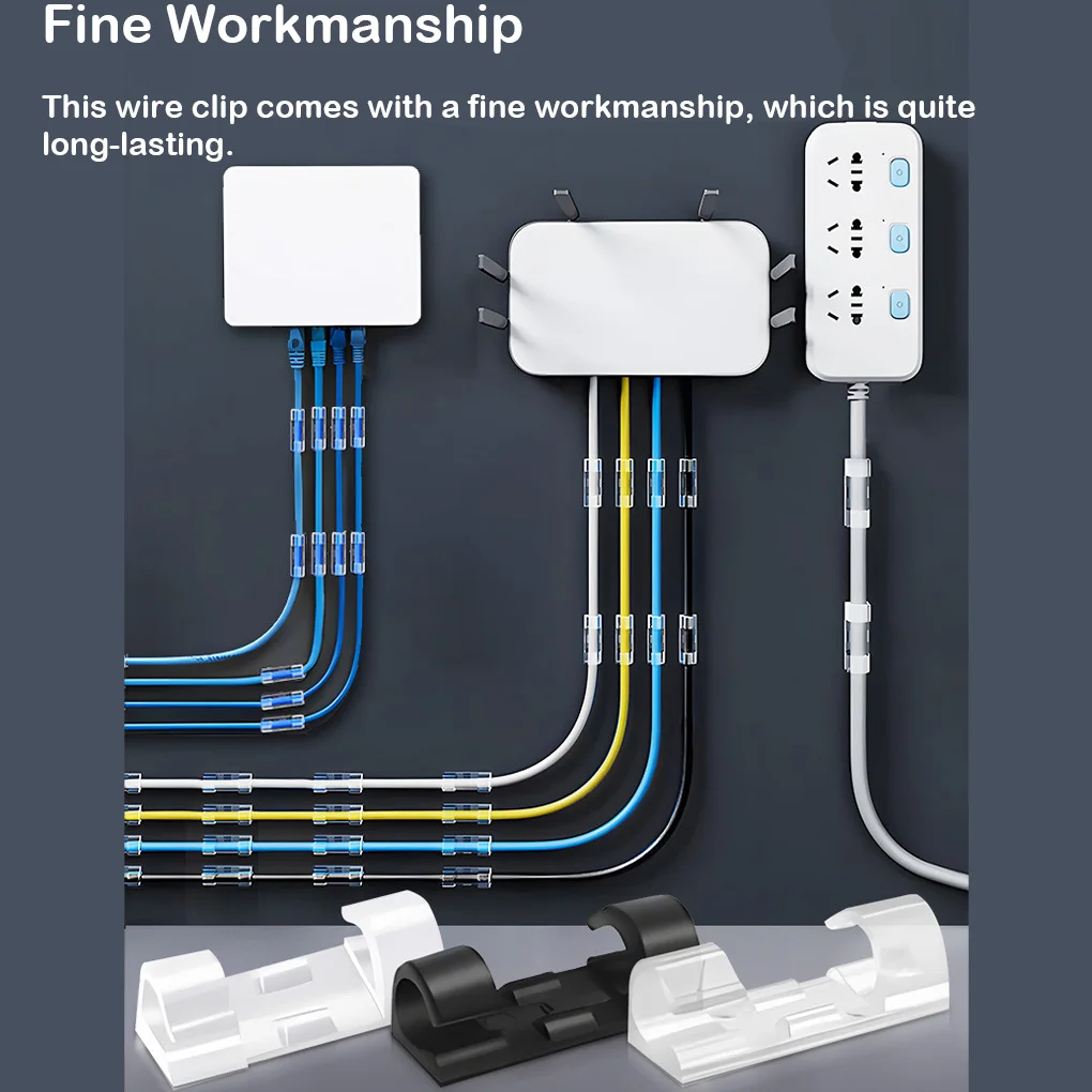 16X Cable Clip Wire Clamp Rope Holder Great Adhesion Office Supplies