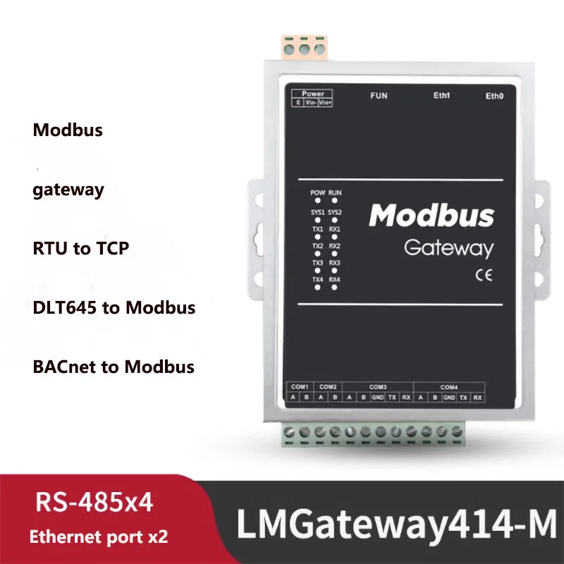 

414-M Modbus шлюз Modbus, BACnet IP, BACnet MS/TP, DLT645 to Modbus