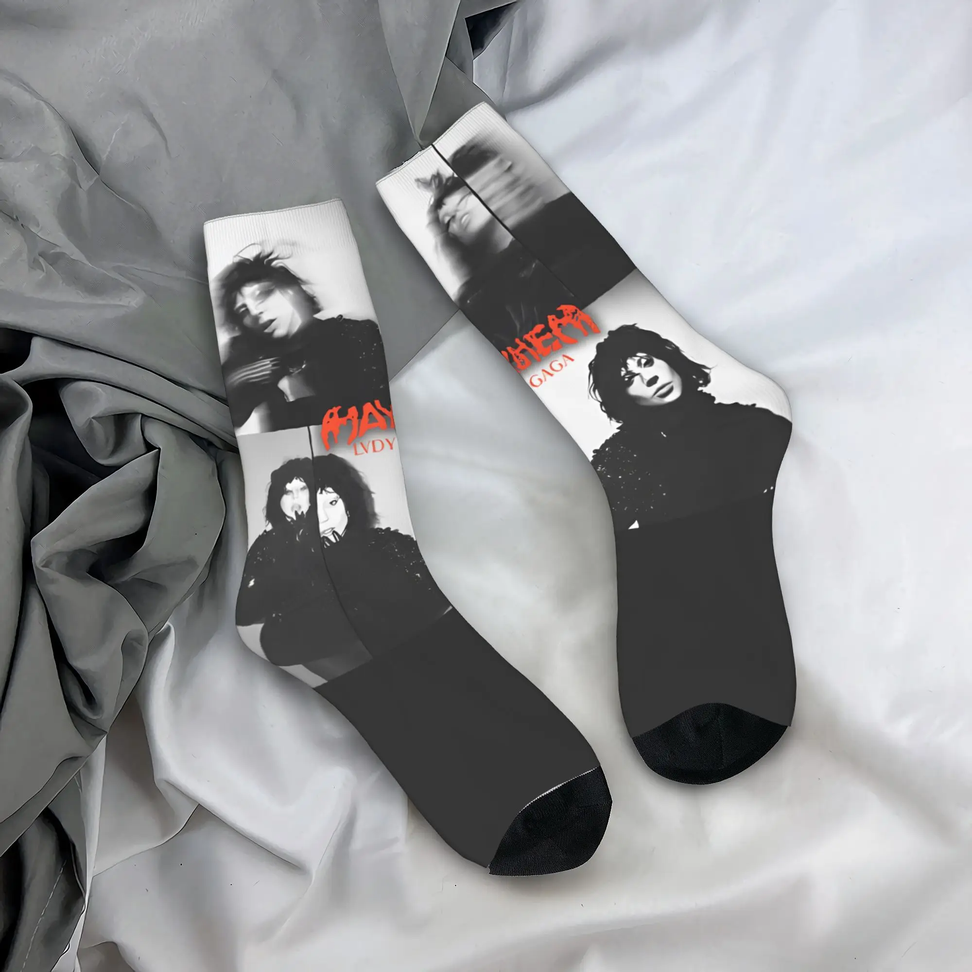 Lady Gaga Mayhem 2025 Socks for Women Men All Season  Soft Long Socks Non-slip