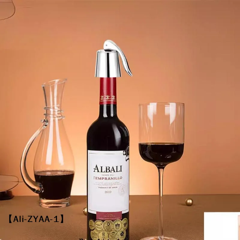 【A】Wine Bottle Stopper Stainless Steel Wine Bottle Plug With Silicone Reusable Vacuum Sealer Bottle Plug Retain Wine Freshnes
