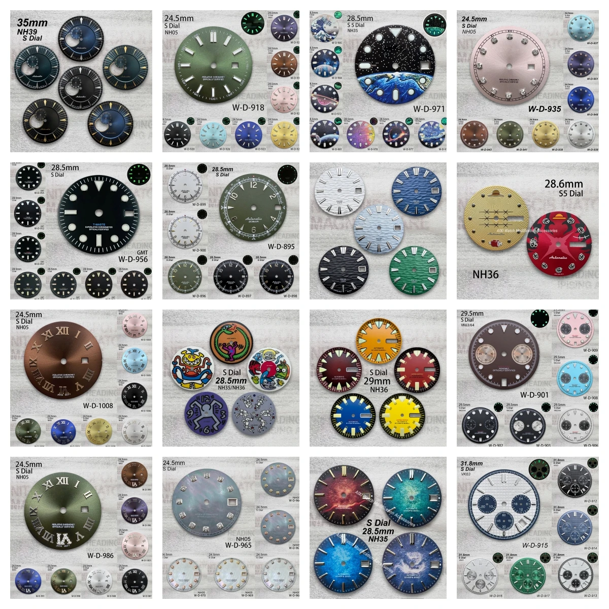 28.5/24.5/29/29.5/32.5 مللي متر S/GS شعار روما الطلب صالح NH35/NH05/NH36/VK63 حركة السيدات ساعة أشعة الشمس تعديل الملحقات