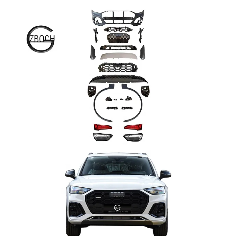 

Старый и новый Bodykit для Audi Q5, обновление до 2024 RSQ5, передний автомобильный бампер, колесные арки, матричные фары, задние фонари, комплект RSQ5