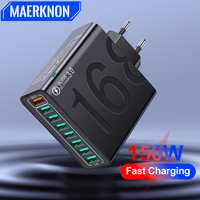 Total USB 150W Charger 8 Ports Quick Charge 3.0 Fast Charging Wall Phone Charger Adapter For iPhone 15 14 Samsung Xiaomi