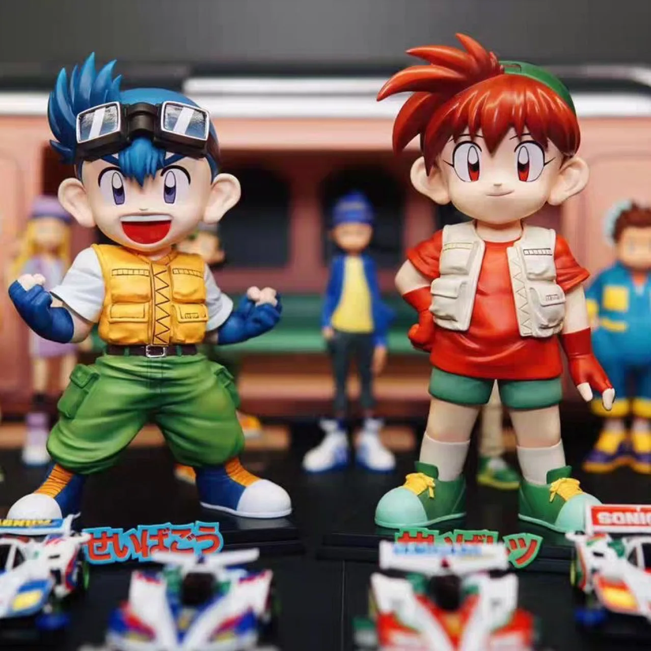 

16cm Bakusou Kyoudai Let'S&Go Figure Go Seiba Seiba Retsu Anime Figure Stand Action Figurine Models Statue Collection Toys Gifts