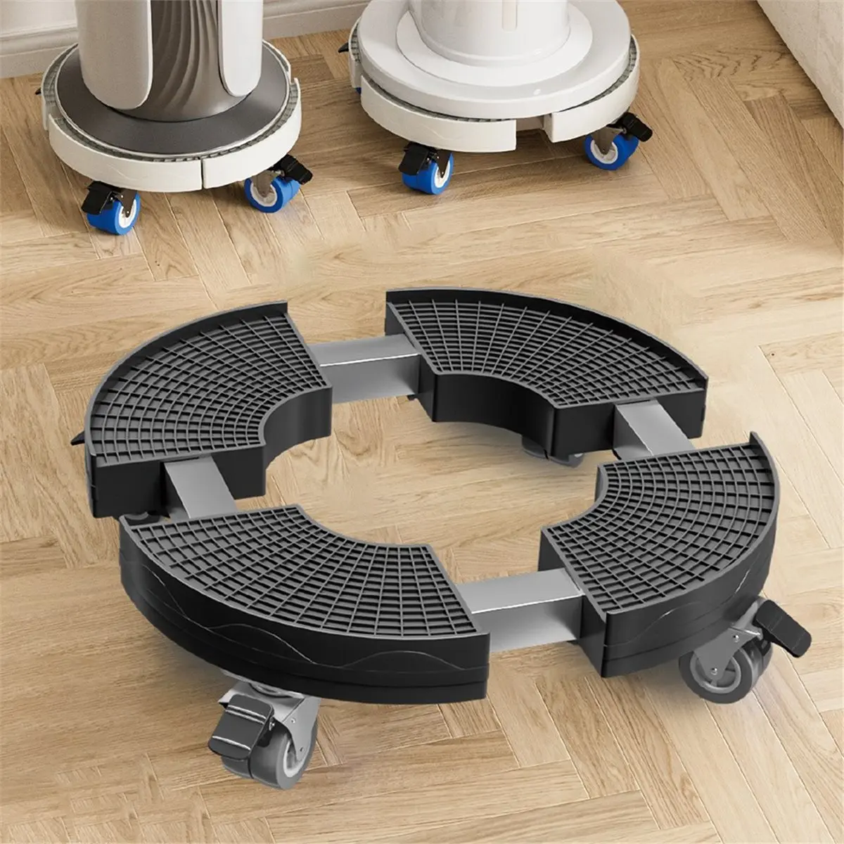 Cart with Wheels Heavy-Duty Plant Rack with Lockable Wheels Adjustable for 8inch-19inch Suitable for