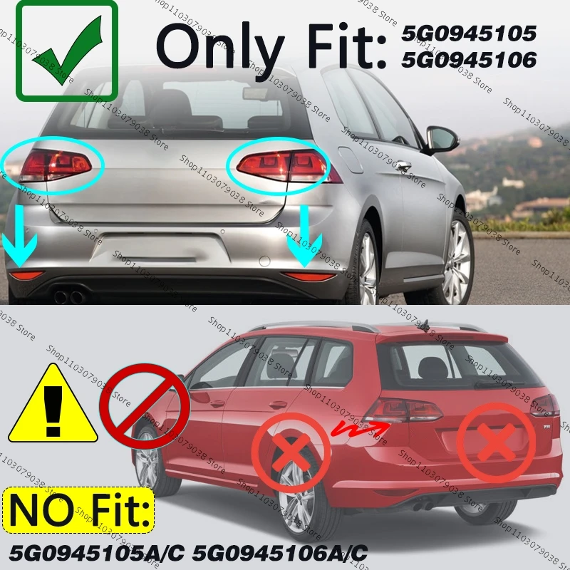 

5GG945105 5GG945106 For VW Golf 7 MK7 2014 2015 2016 2017 Red Rear Bumper Reflector Lamps Reflective Strip