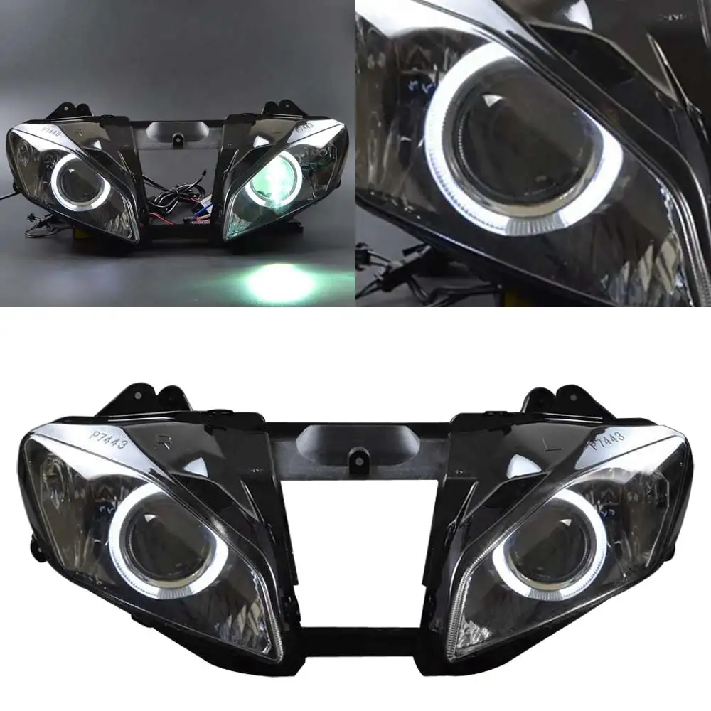 

Modified Motorcycle Headlight Headlamp Head Light Angel Devil Eye HID Projector Lamp assembly Fits For Yamaha YZF R6 2006 2007
