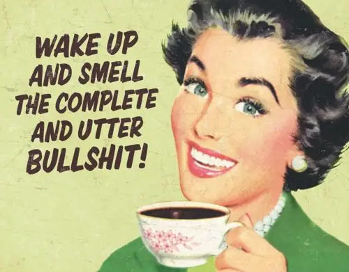 Wake Up Smell The Utter Bullshit Retro Funny Humor Ephemera Wall Metal Tin Sign tin sign