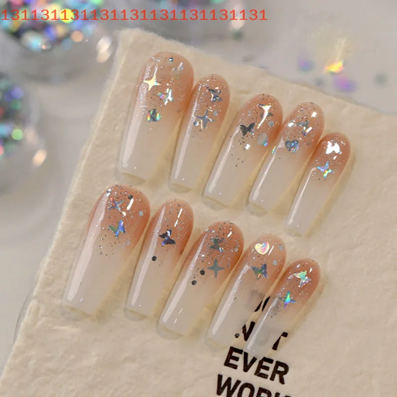 Kawaii ستار بريق الليزر مسمار رقائق الخماسي الترتر DIY مانيكير اكسسوارات فلاش صغير مسمار السحر لفن الأظافر الإبداعية