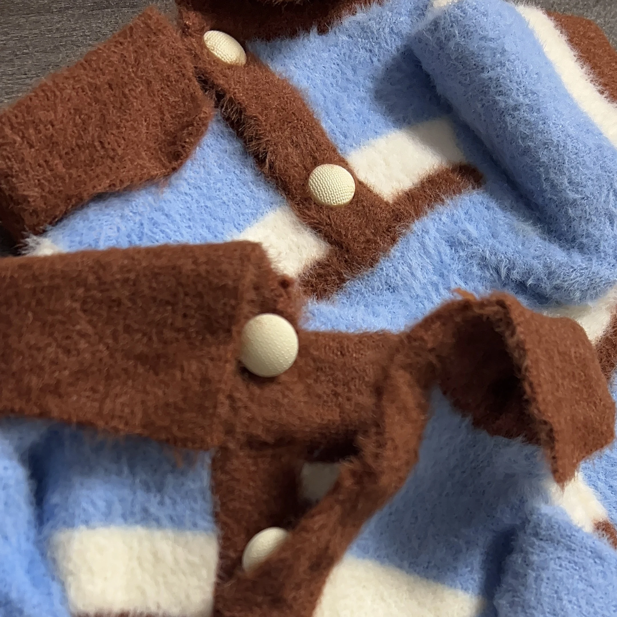 Dog Sweater Color Blocked Striped Sweater For Dogs Winter Warm Pet Clothes For Small Medium Puppy Bichon Teddy Pet Warm Clothes