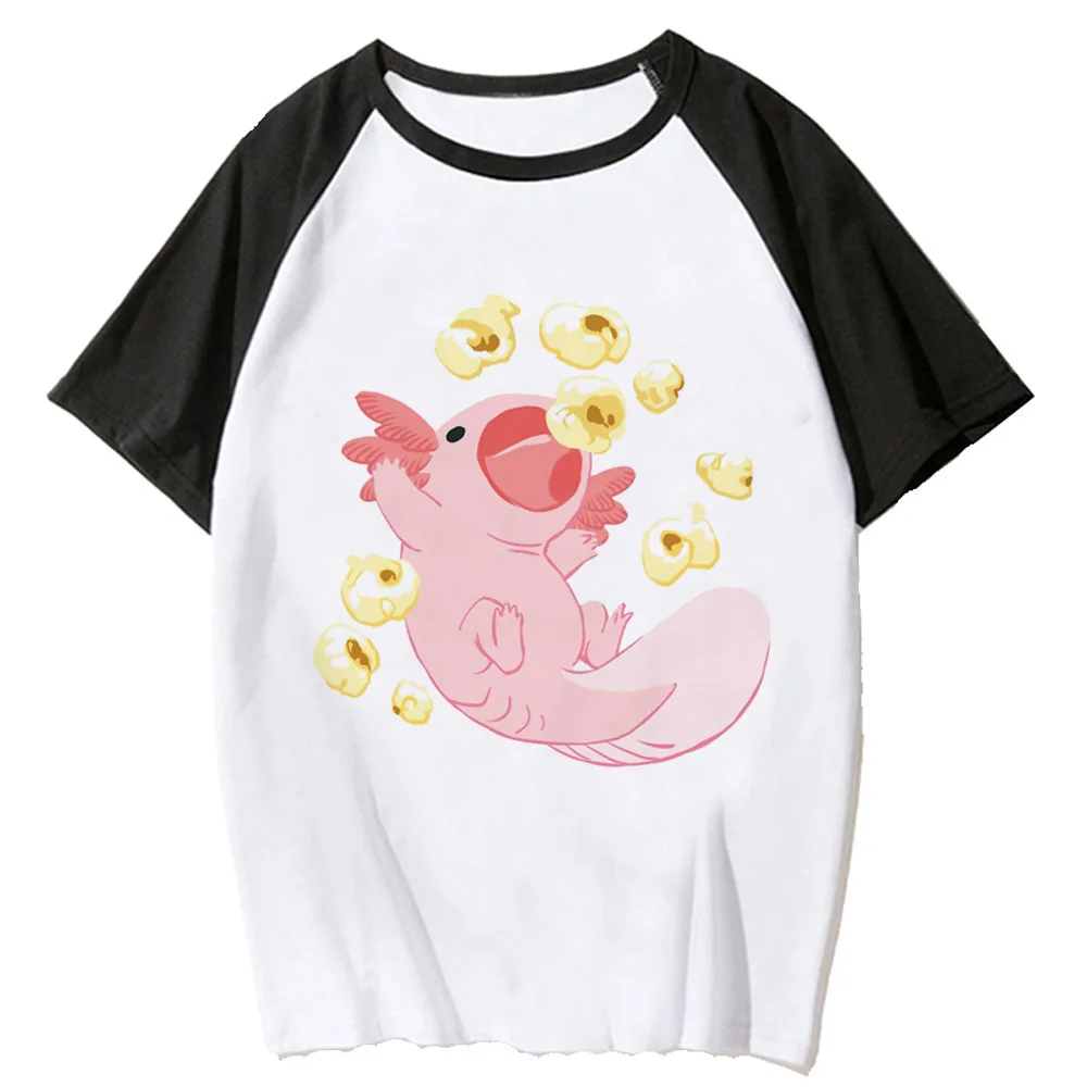 Ajolote Axolotl t shirt women casual wear Tee girl streetwear comic clothing