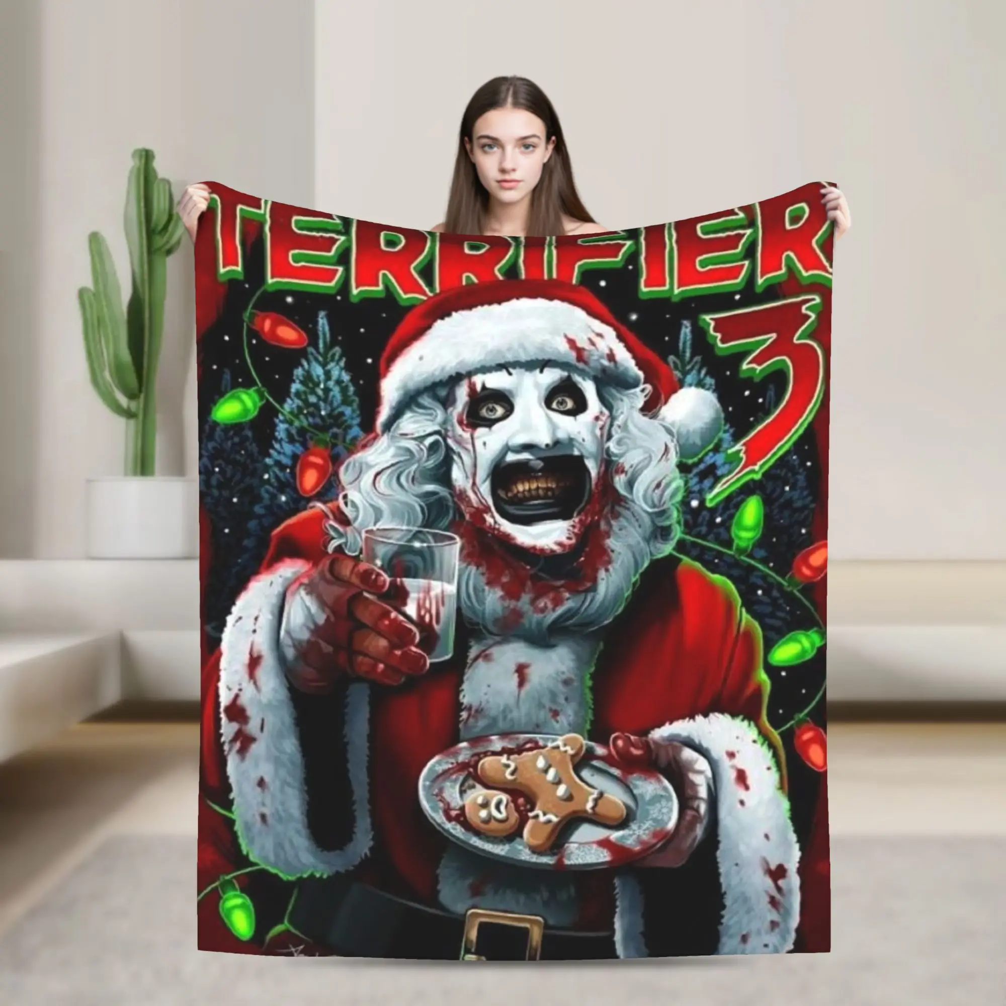 Terrifier Blanket Movie Art The Clown Camping Flannel Bedding Throws For Home Decor Soft Warm Custom Quality Bedspread Gift