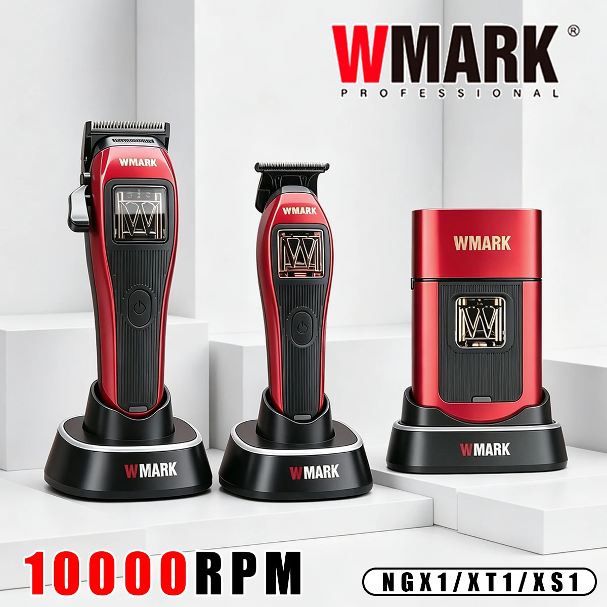WMARK Professional Clippers DLC Blade Hair Trimmer Electric Shaver 10000RPM W-Maglev Motor Clipper for Men NG-X1 NG-XS1 NG-XT1