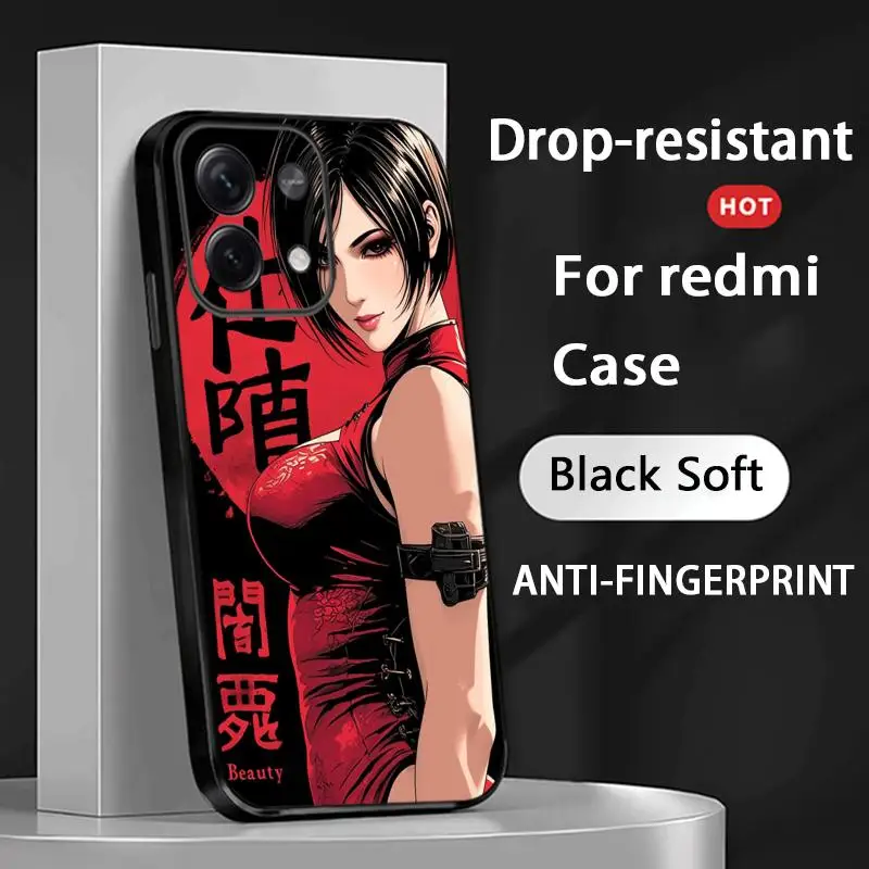 Leon X ada wong hot game man Phone Case For Redmi Note 14 13 12 11 Pro Plus S 5G 14C A3 Soft Black Phone Cover view 6