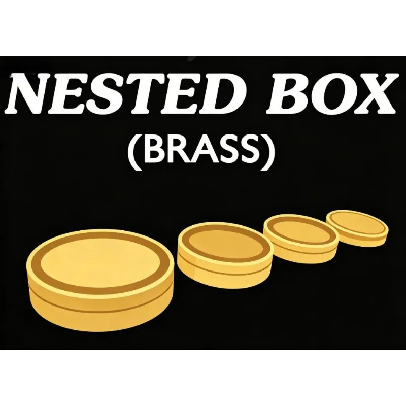 Oliver Magic Nested Box (Brass) Tricks Signed Coin Vanish Appear in Metal Box Close Up Illusions Gimmicks Mentalism Magia Props