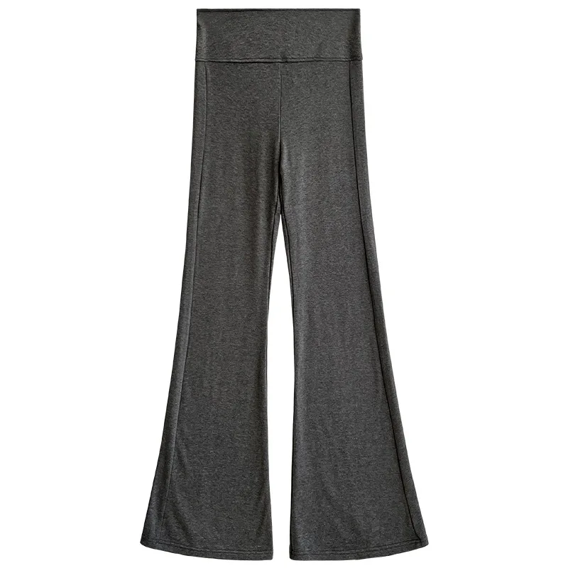 Gray High Waist Draped Pants Women's Summer New Casual Fashion Yoga Pants Sporty Style Long Trousers Polyester Fiber