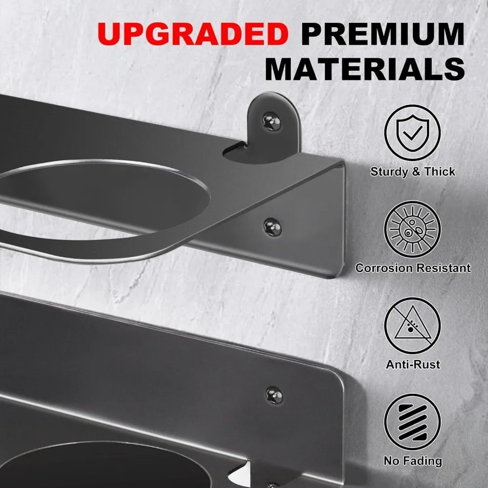 Iron Wall Mount Dual Funnel Holder Back Wall Mount Installation Wall Mount Funnel Rack Dual Round Holes Universal