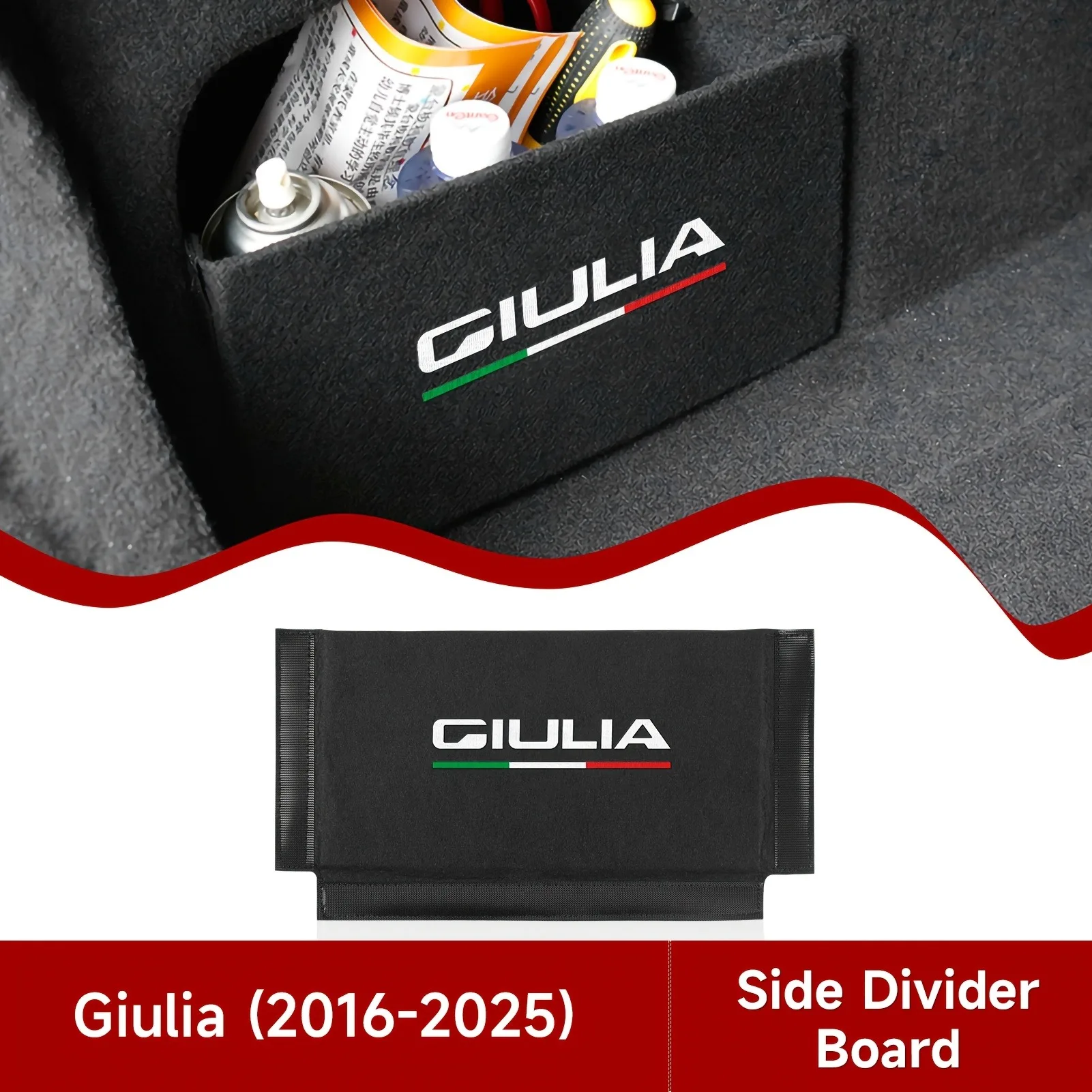 Interior Accessories Decorative Partition Suitable for Alfa Romeo Giulia 2016-2025 Door Trunk Storage Decoration