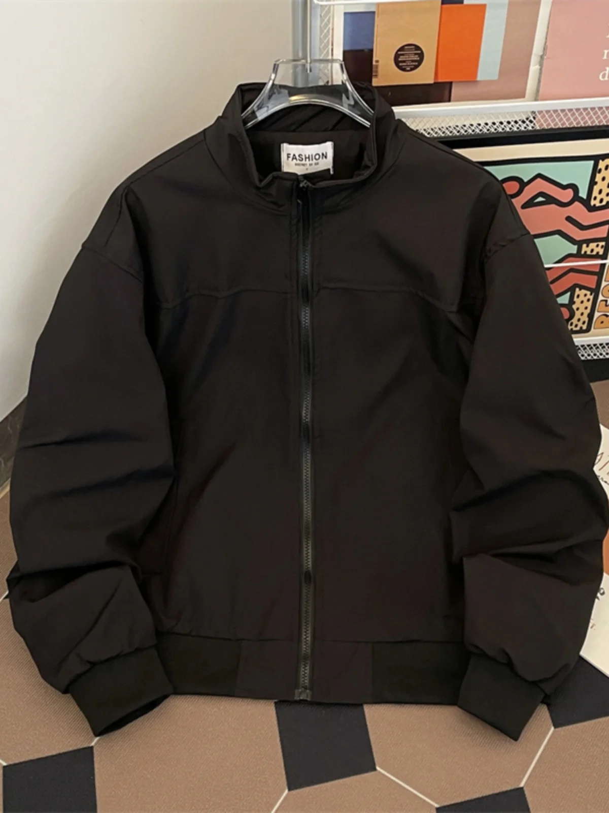 

American Workwear Stand Collar Jaet Men's Spring Autumn Trendy High-End Loose Casual Windbreaker Coat