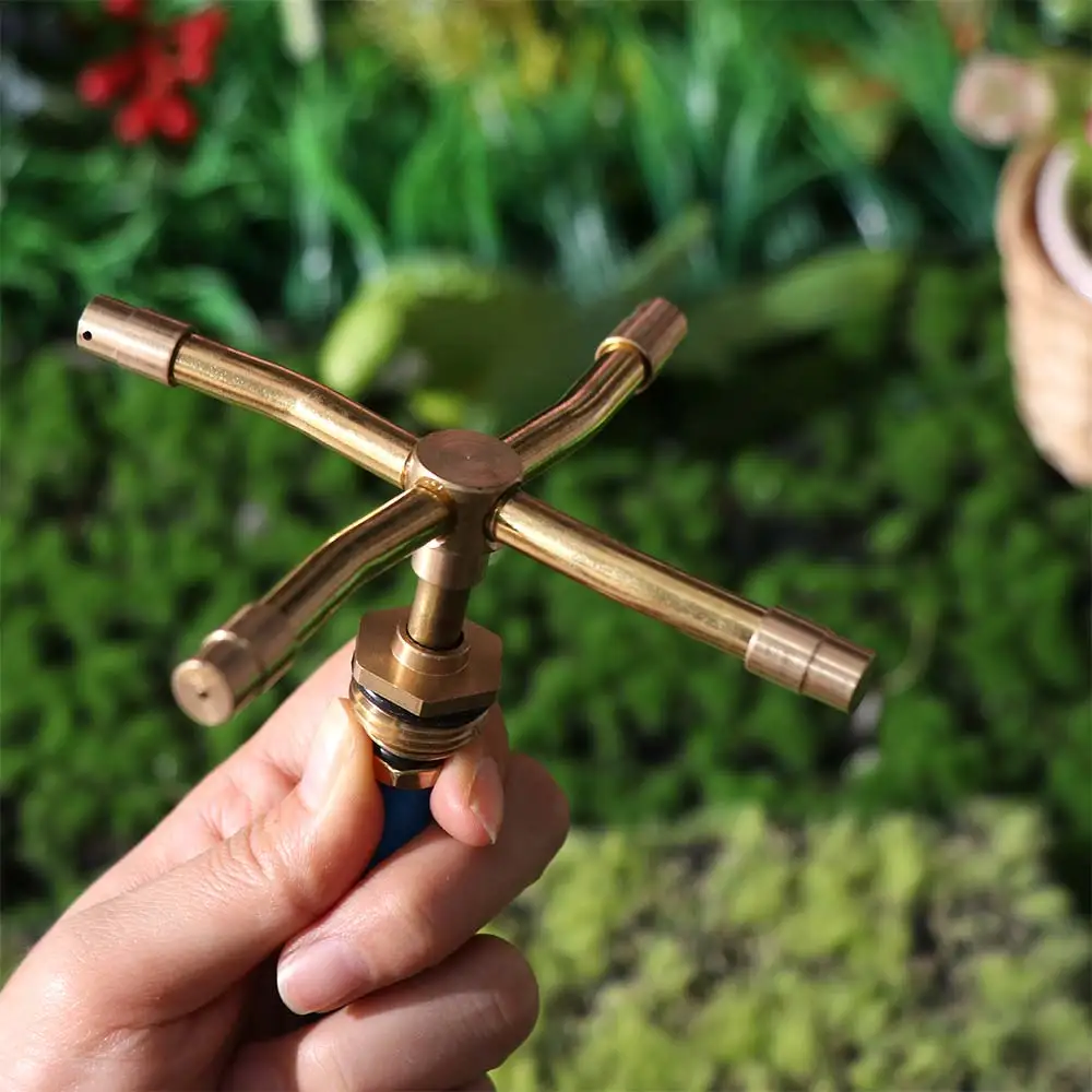 2/3/4 Arm Automatic Rotary Sprinkler 1/2 Inch Brass Automatic Sprayer 360 Degree Watering Nozzle For Lawn Gardening Greenhouses