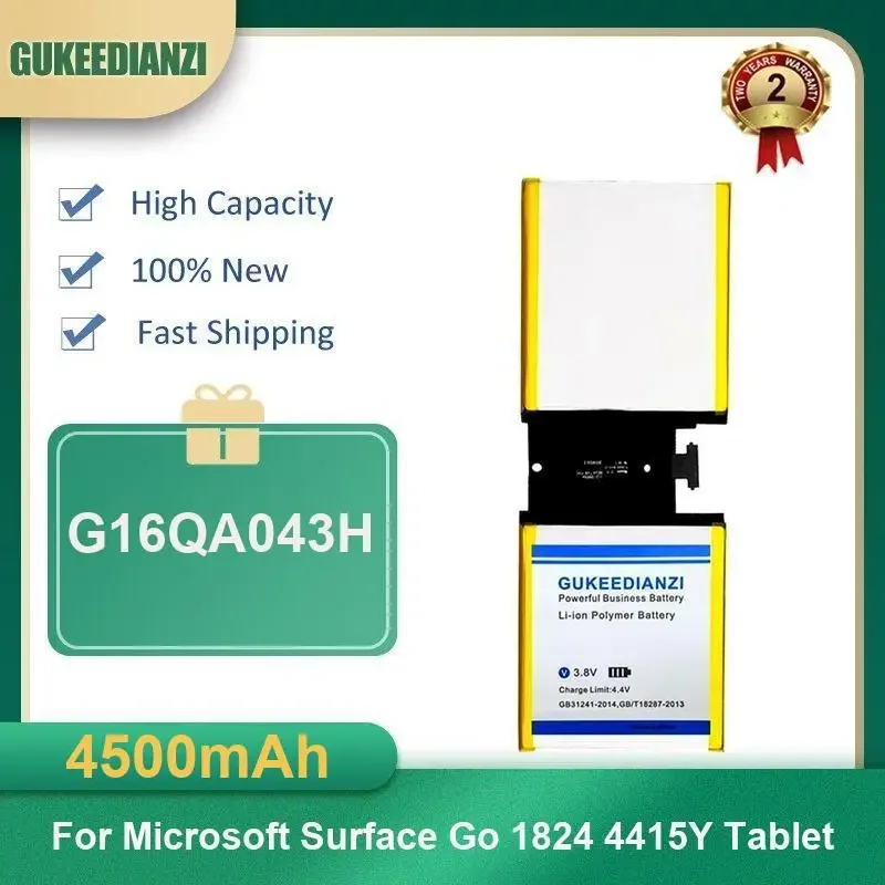 

Аккумулятор для планшета G16QA043H емкостью 4500 мАч для Microsoft Surface Go 1824 4415Y Tablet высокой емкости