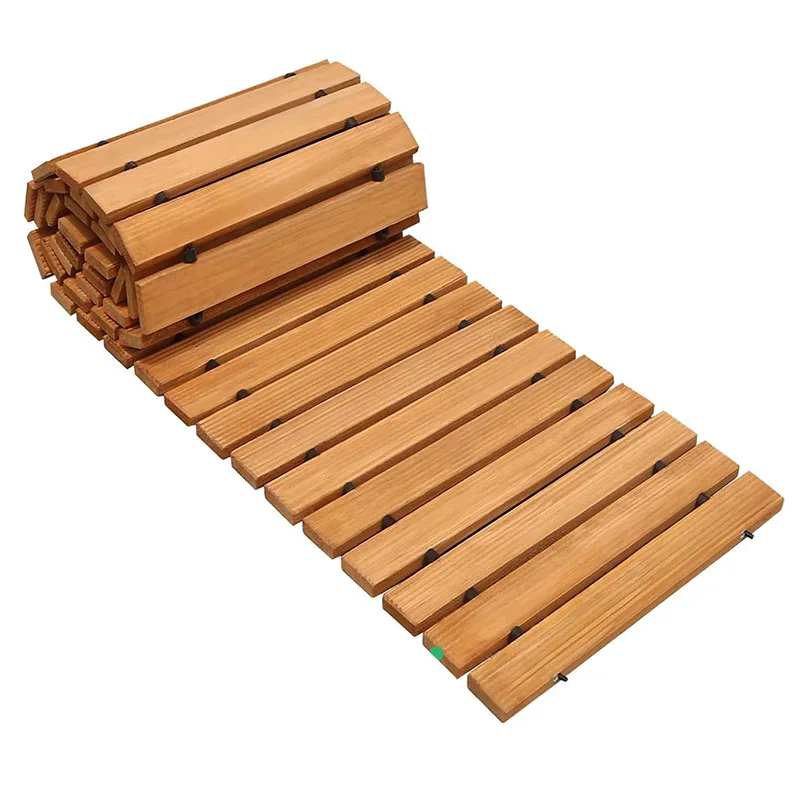 

Wooden Garden Path Solid Wood Flooring Wedding Party Floor Access Walkway Terrace Path Decoration