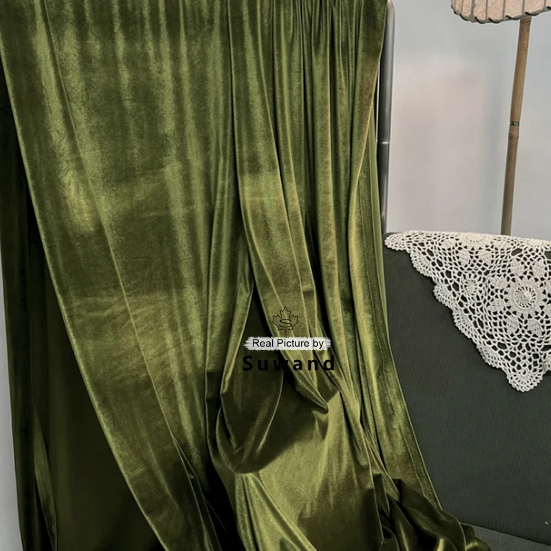 نسيج مخملي ناعم مع ثنية ممتازة للفستان الرسمي وخلفيات التصوير الفوتوغرافي وستائر تزيين حفلات الزفاف مادة ذاتية الصنع #6