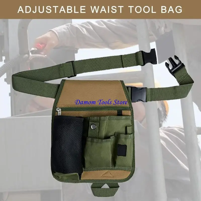 Cintura per attrezzi da giardinaggio 57BE Organizzatori per attrezzi in tessuto Oxford 600D con 6 tasche per facile accesso