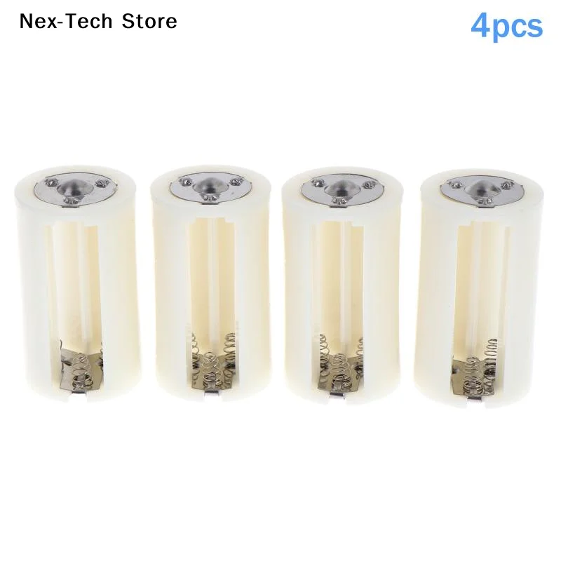 [NT]4Pcs AA To D Battery Box 3x AA To D Size Battery Protective Case Holder PP Battery Adapter Converter Holder Switcher Case