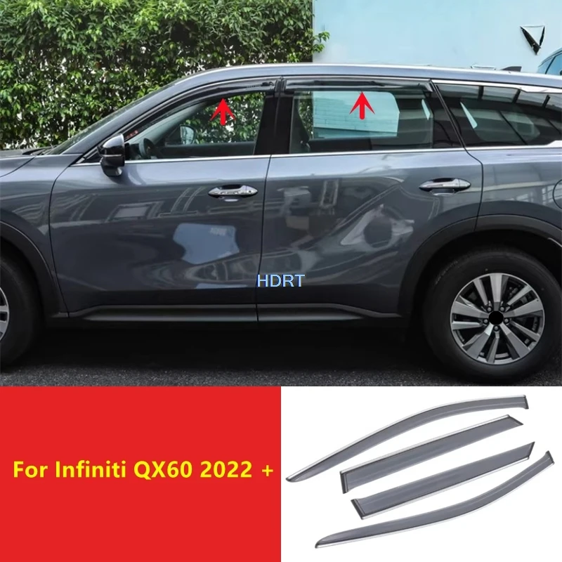 

Для Infiniti QX60 2022+ Дефлекторы окон, козырьки-ветровики, защита от солнца и дождя, аксессуары для стайлинга автомобиля
