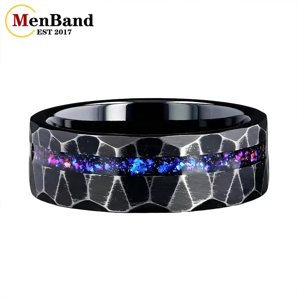 menband-新しいスタイル-6mm-8mm-男性と女性の高級結婚指輪-オリオン星雲象嵌入り、カップルリング、婚約パーティージュエリーギフト